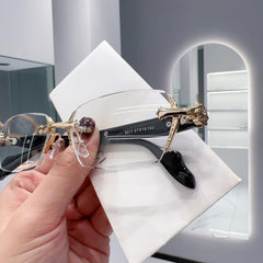 Frameless Anti Light Retro Reading Glasses