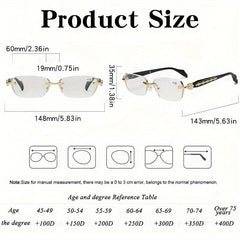 Frameless Anti Light Retro Reading Glasses