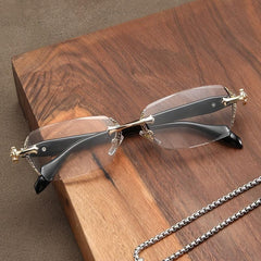 Frameless Anti Light Retro Reading Glasses