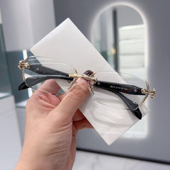 Frameless Anti Light Retro Reading Glasses