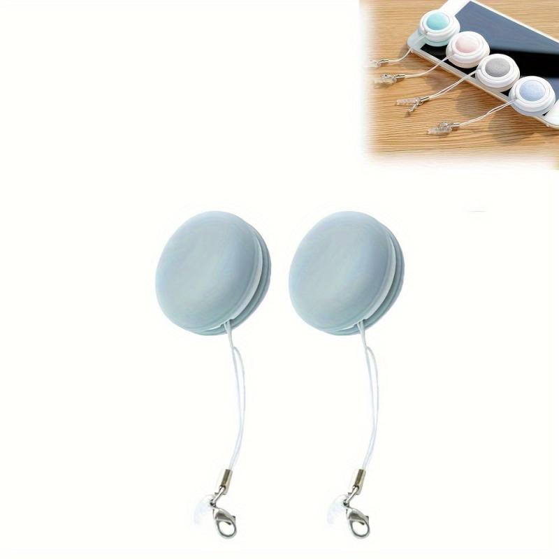 2pcs Macaron Phone Screen Cleaner Keychain Charm