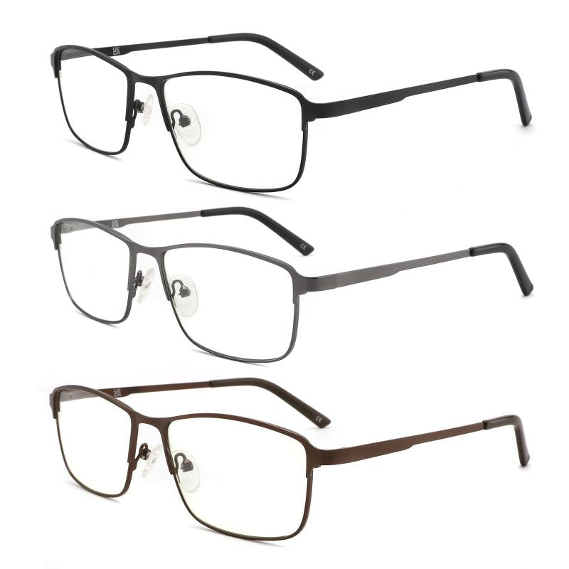 Light Blocking Reading Glasses Men Metal Frame Stylish Readers
