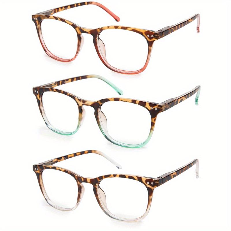 3pcs Vintage Reading Glasses Ultra Clear Vision Spring Hinge & Matte Finish