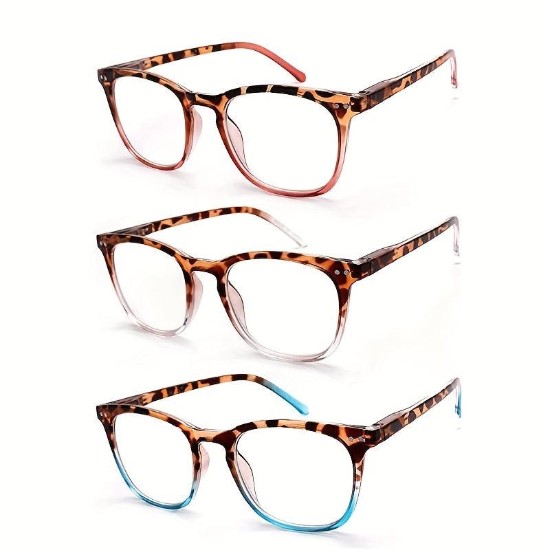 3pcs Vintage Reading Glasses Ultra Clear Vision Spring Hinge & Matte Finish