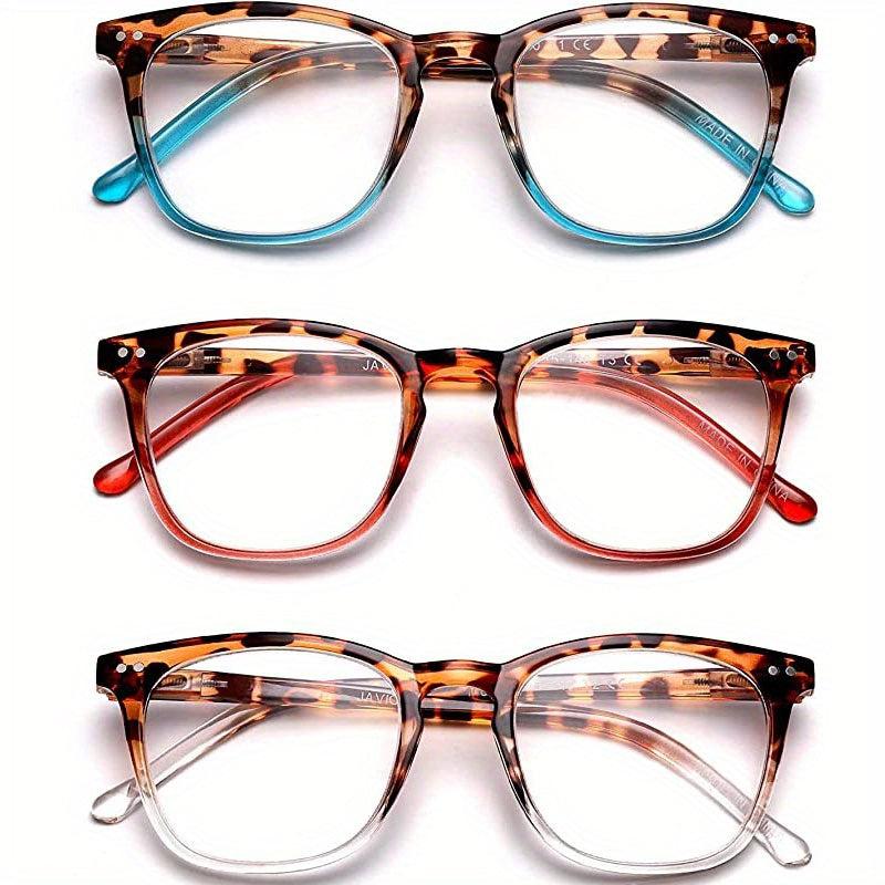 3pcs Vintage Reading Glasses Ultra Clear Vision Spring Hinge & Matte Finish