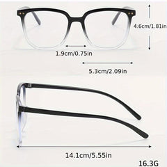Gradient Colored Rivet Square Anti Light Glasses For Women's