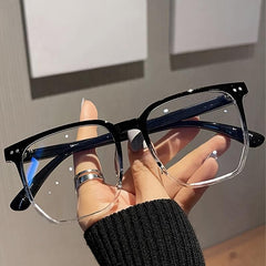 Gradient Colored Rivet Square Anti Light Glasses For Women's
