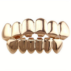 Golden Silvery Teeth Grillz Top & Bottom Hip Hop Rapper Jewelry
