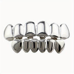 Golden Silvery Teeth Grillz Top & Bottom Hip Hop Rapper Jewelry