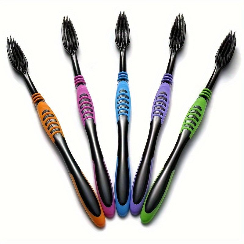 10pcs Bamboo Charcoal Soft Toothbrushes for Sensitive Gums