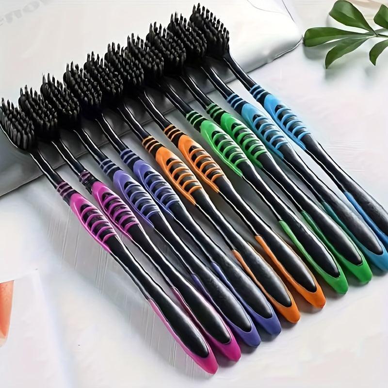 10pcs Bamboo Charcoal Soft Toothbrushes for Sensitive Gums