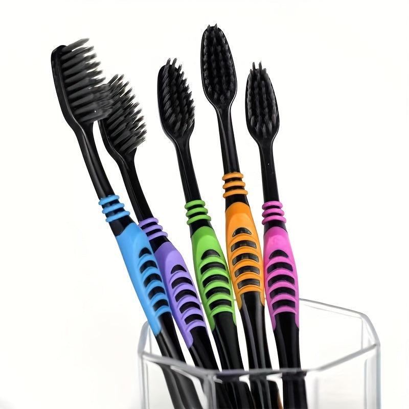 10pcs Bamboo Charcoal Soft Toothbrushes for Sensitive Gums