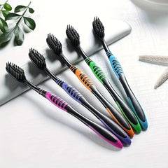 10pcs Bamboo Charcoal Soft Toothbrushes for Sensitive Gums