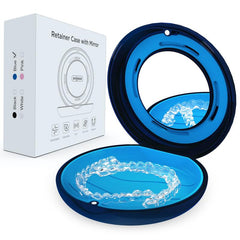 Retainer Case with Mirror Invisalign Mouth Guard Slim Aligner Vent Holes