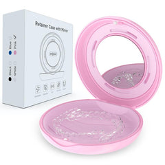 Retainer Case with Mirror Invisalign Mouth Guard Slim Aligner Vent Holes