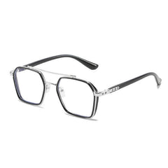 Vintage Double Bridge Square Anti Light Glasses Oversize Frame Eyeglasses