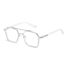 Vintage Double Bridge Square Anti Light Glasses Oversize Frame Eyeglasses