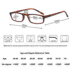 Rectangular Ultra Light Frame Reading Glasses