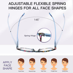 Retro Oval Spring Hinge Tinted Lens Reader Glasses