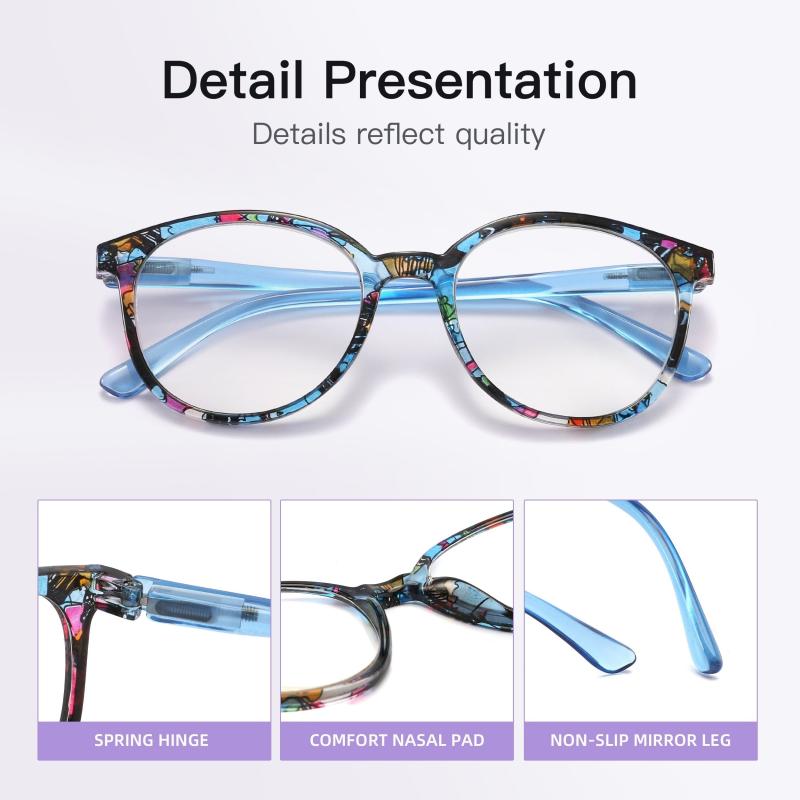 Retro Oval Spring Hinge Tinted Lens Reader Glasses