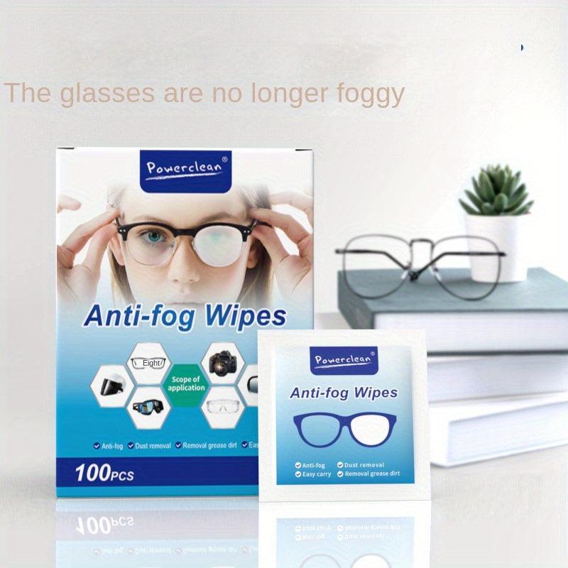 100Pcs Disposable Anti-fog Wipes for Glasses Helmet Lens Cleaning
