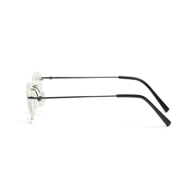 RL3512 Metal Squared Frame Rimless Light Blocking Reading Glasses