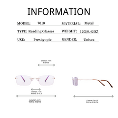Metal Frame Light Blocking Presbyopia Reading Glasses