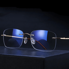 Metal Frame Light Blocking Presbyopia Reading Glasses