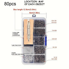 500pcs Glasses Repair Kit Screws Nose Holders Screwdriver