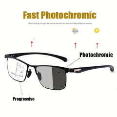 Photochromic Prog. Reading Glasses Anti Light Multifocal Ultra Light Eyewear