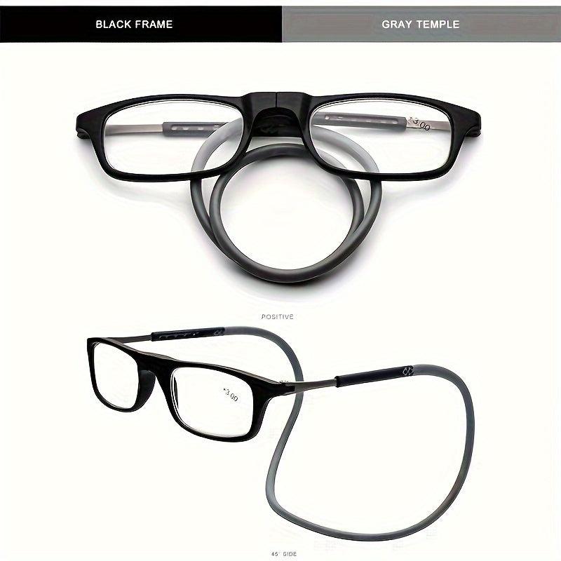 Automatic Magnet Neck Reading Glasses Men TR90 Anti Light Business Eyeglasses