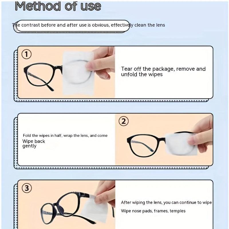 100pcs Eyeglasses Paper Clean Wipes Lens Magic Tools