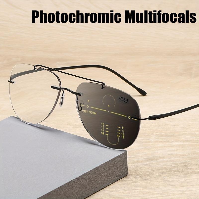 Progressive Photochromic Reading Glasses Rimless
