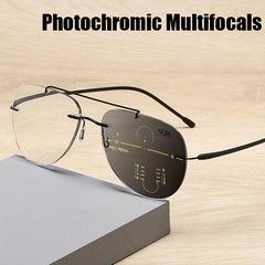 Progressive Photochromic Reading Glasses Rimless