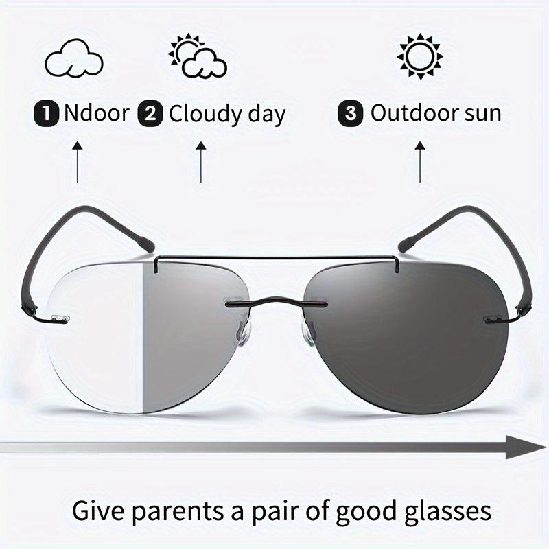 Progressive Photochromic Reading Glasses Rimless