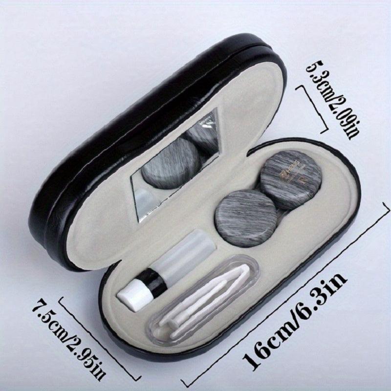 Leather Double Eyeglass & Lens Case - Travel Home Storage