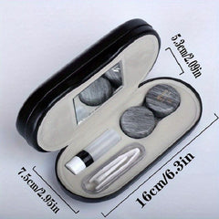 Leather Double Eyeglass & Lens Case - Travel Home Storage
