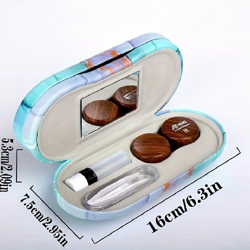 Leather Double Eyeglass & Lens Case - Travel Home Storage