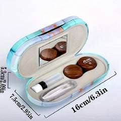 Leather Double Eyeglass & Lens Case - Travel Home Storage