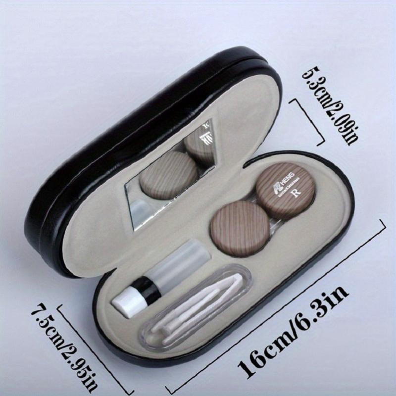 Leather Double Eyeglass & Lens Case - Travel Home Storage