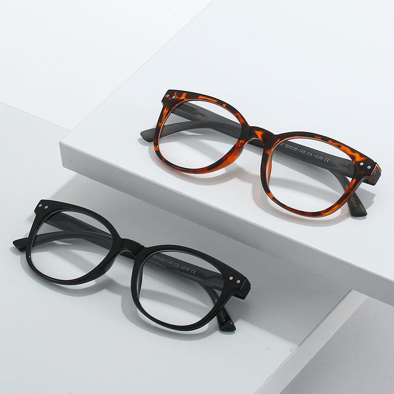 5 Pairs Stylish Reading Glasses Spring Hinge Plastic Frame Men Women