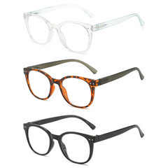 5 Pairs Stylish Reading Glasses Spring Hinge Plastic Frame Men Women