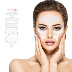 11pcs Anti Wrinkle Silicone Sticker Face Neck Lifting Patch Firming Pad