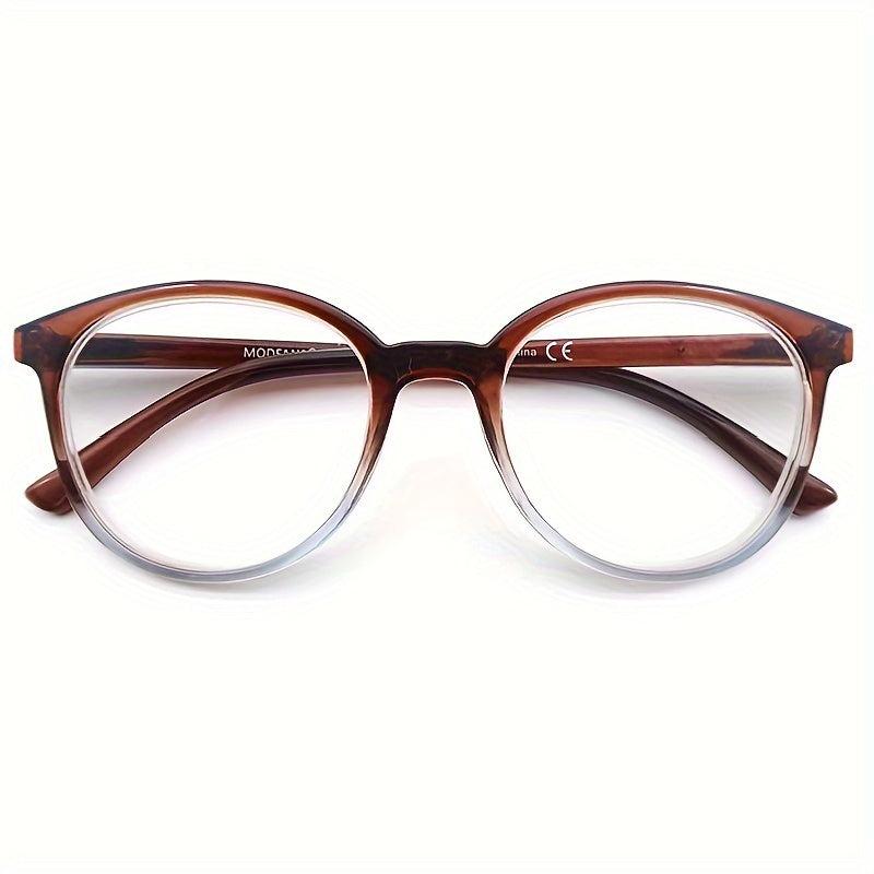 Classic Oversized Round Frame Reading Glasses Men Women Elastic Spring Hinges