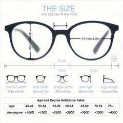 Classic Oversized Round Frame Reading Glasses Men Women Elastic Spring Hinges