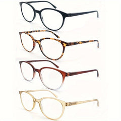 Classic Oversized Round Frame Reading Glasses Men Women Elastic Spring Hinges