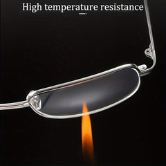 HD Crystal Glass Reading Glasses Men Full Frame Metal Anti-fatigue 1.00-4.00