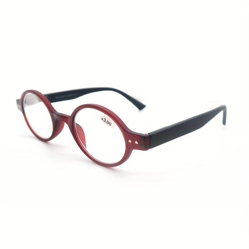 Stylish Round Frame Reading Glasses Men Women Spring Hinge Portable Gift