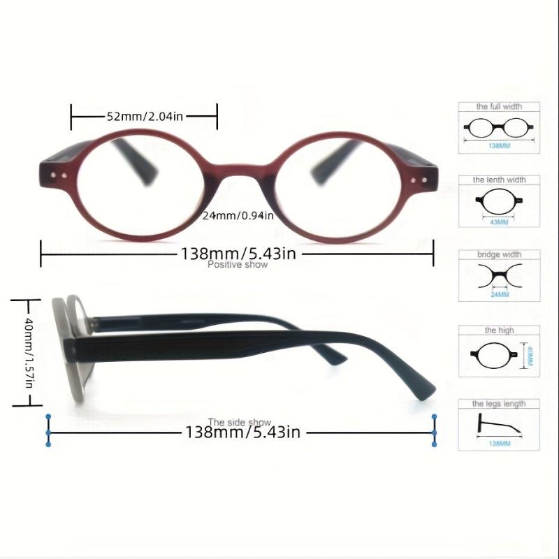 Stylish Round Frame Reading Glasses Men Women Spring Hinge Portable Gift