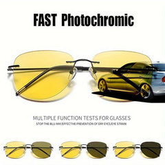 Titanium Night Vision Progressive Focus Reading Glasses Men
